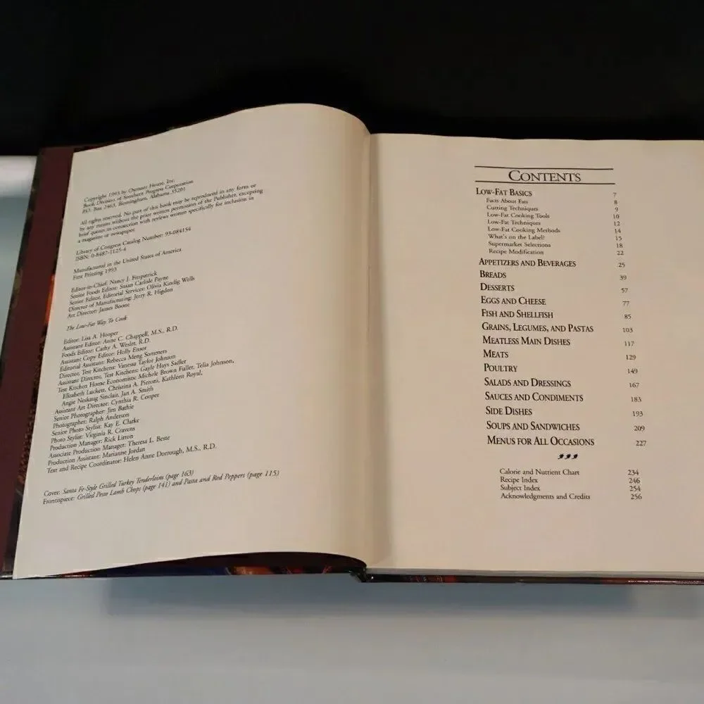 The Low-Fat Way to Cook 1993 Oxmoor House First Print Hardcover